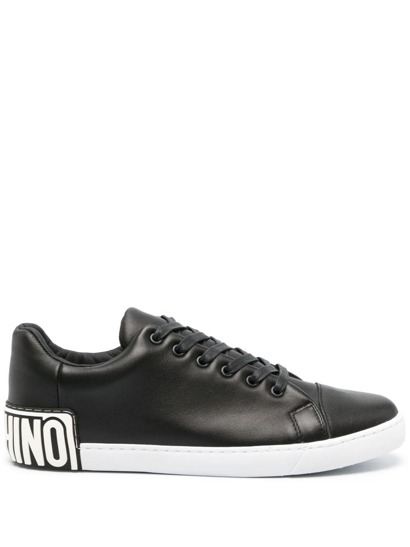 Black Maxi Logo Leather Sneakers