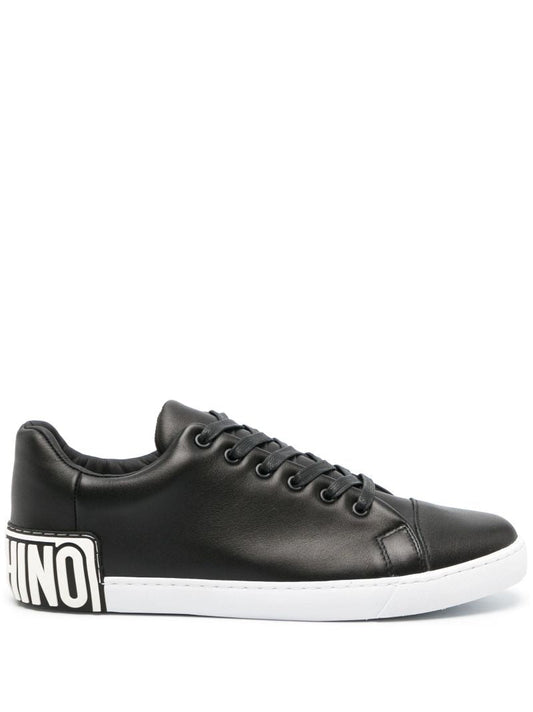 Black Maxi Logo Leather Sneakers