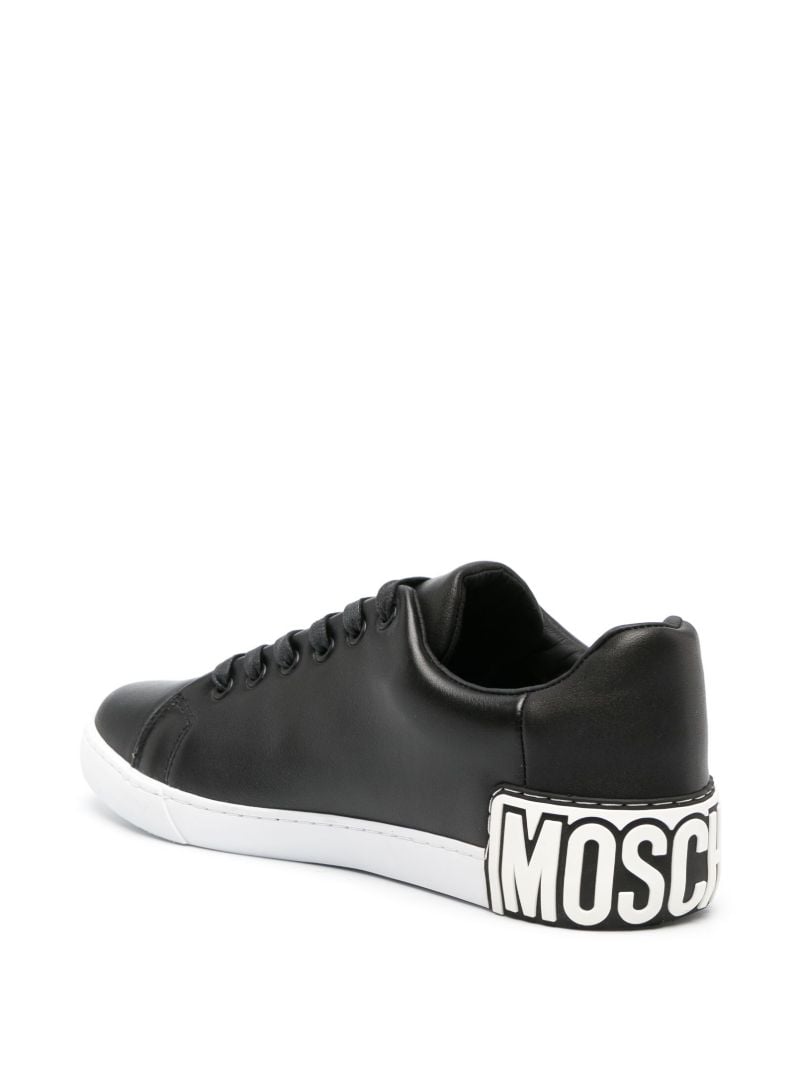 Black Maxi Logo Leather Sneakers