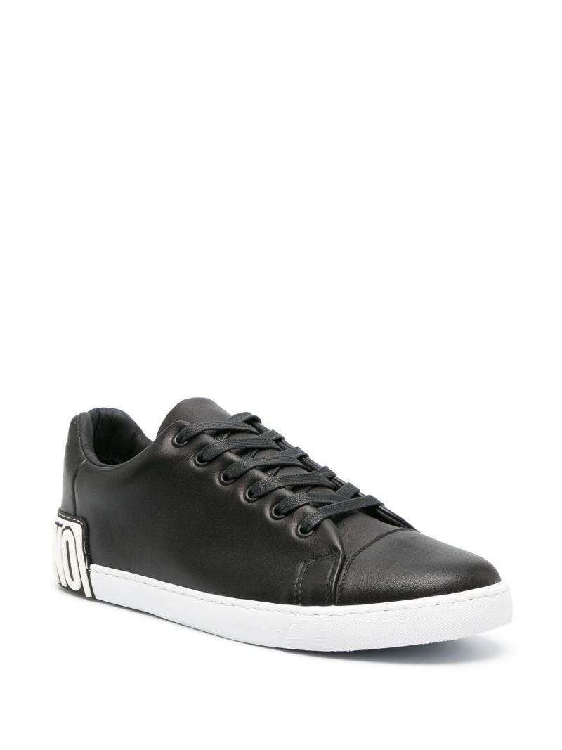 Black Maxi Logo Leather Sneakers