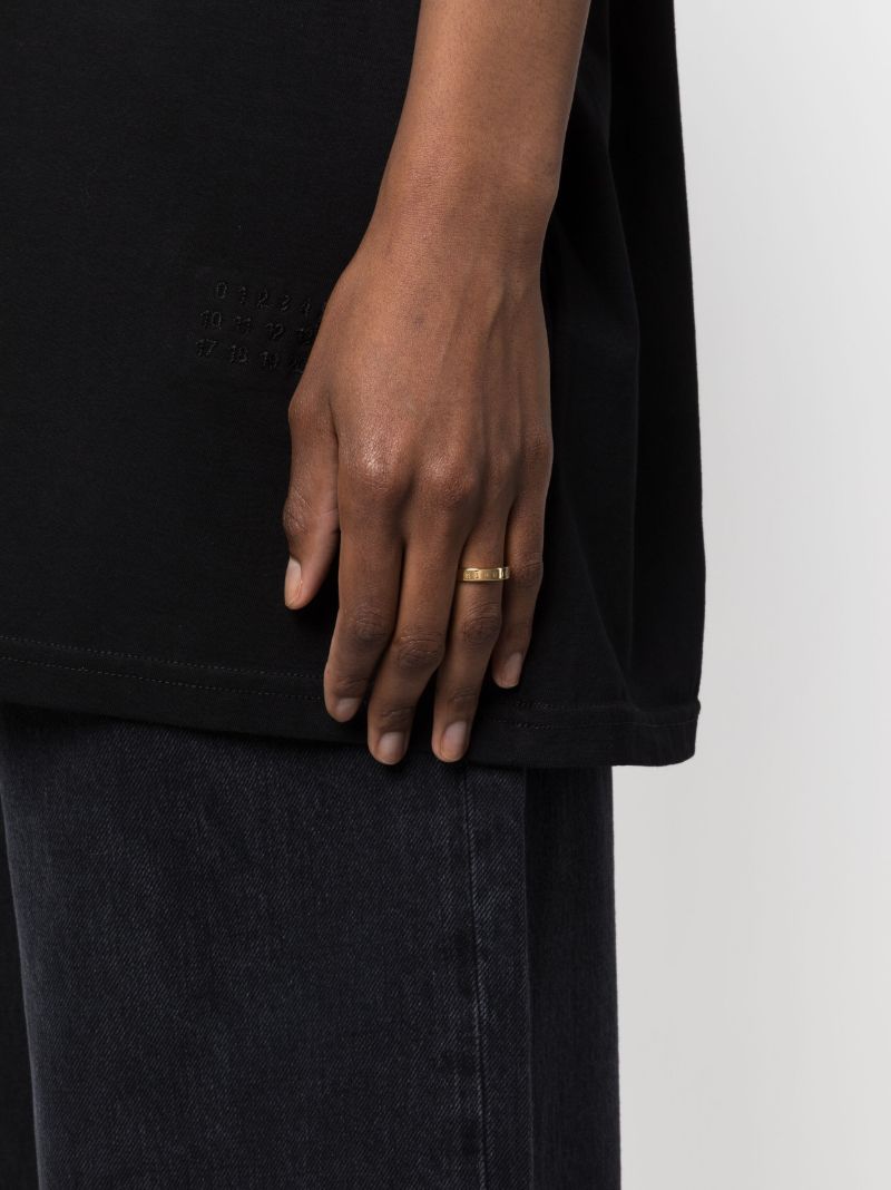 Gold-tone Engraved-logo Band Ring