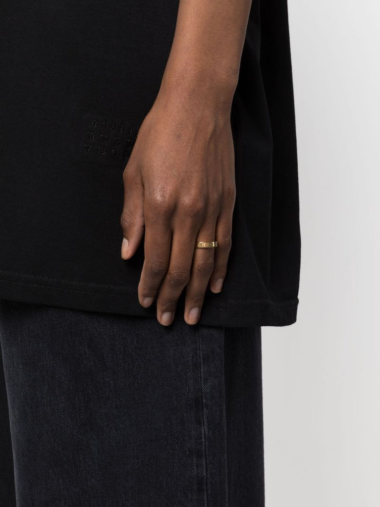 Gold-tone Engraved-logo Band Ring