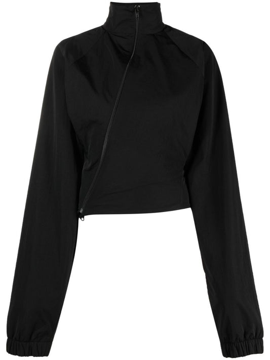 Black Asymmetric Zip-up Jacket