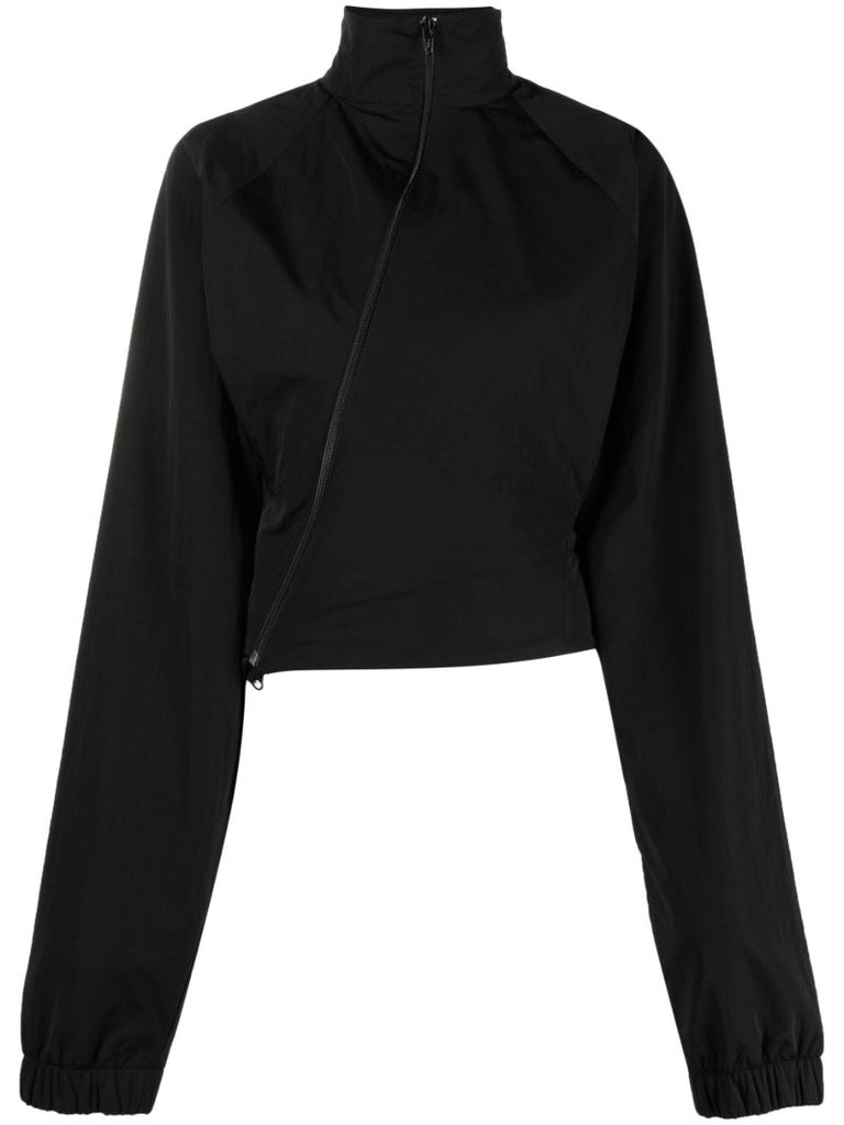 Black Asymmetric Zip-up Jacket