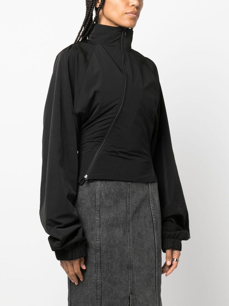 Black Asymmetric Zip-up Jacket