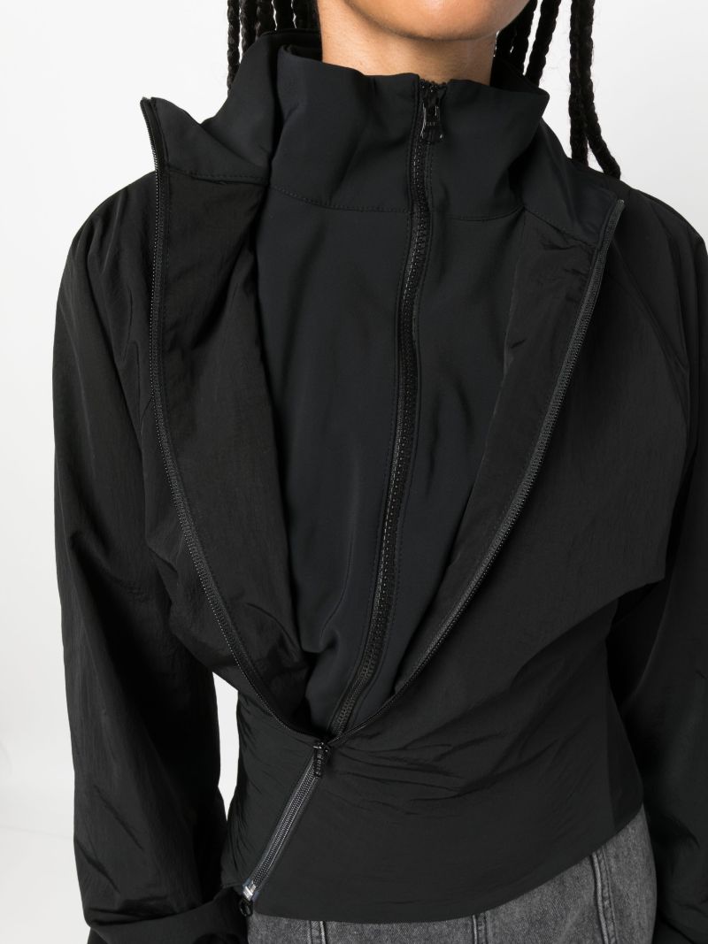 Black Asymmetric Zip-up Jacket