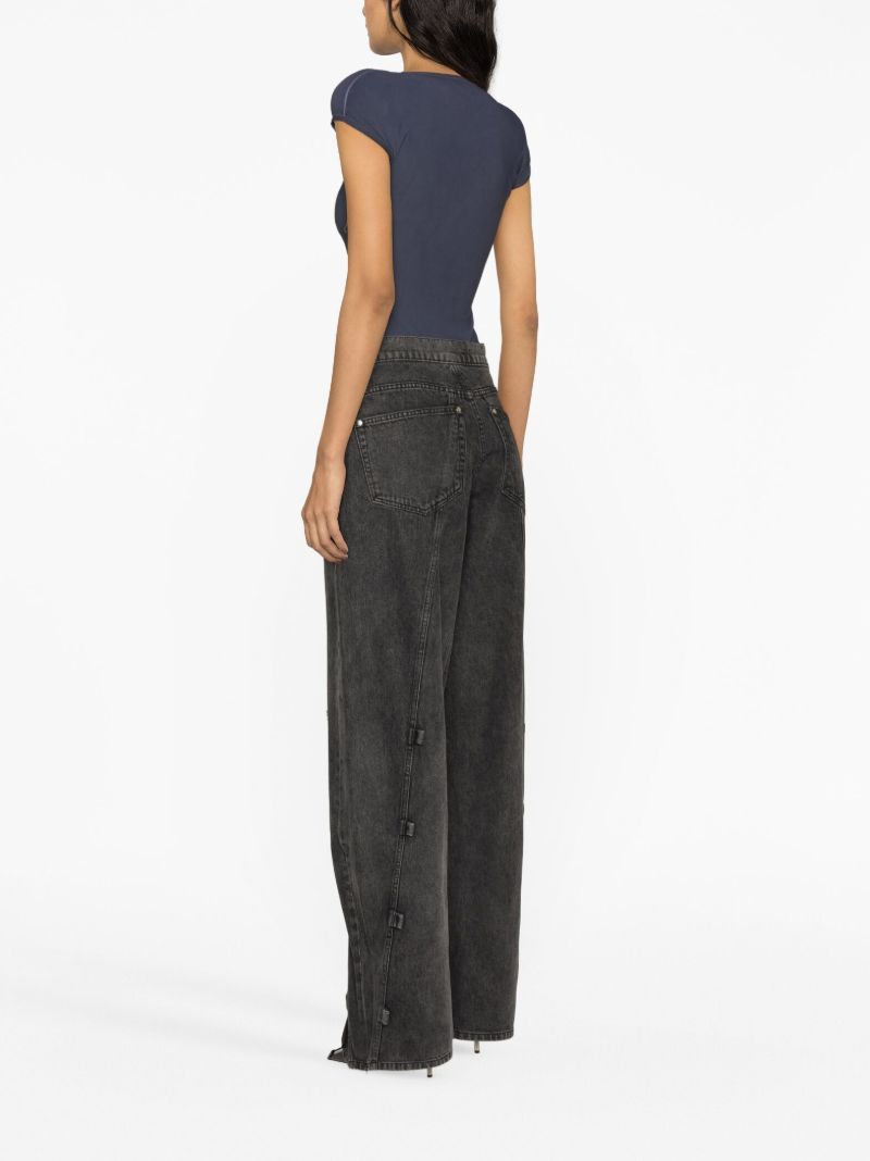 Grey Drawstring Baggy-fit Jeans