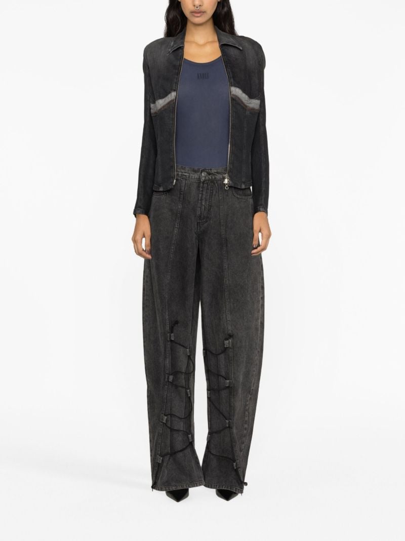 Grey Drawstring Baggy-fit Jeans
