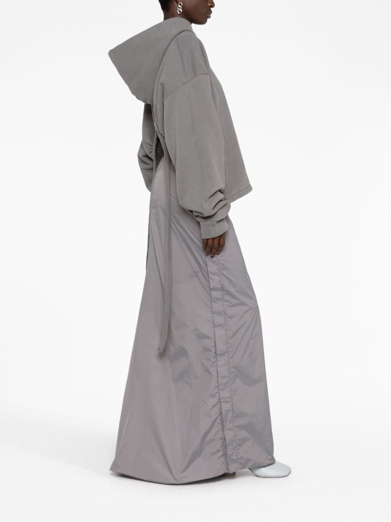 Grey Logo-print Asymmetric Hoodie