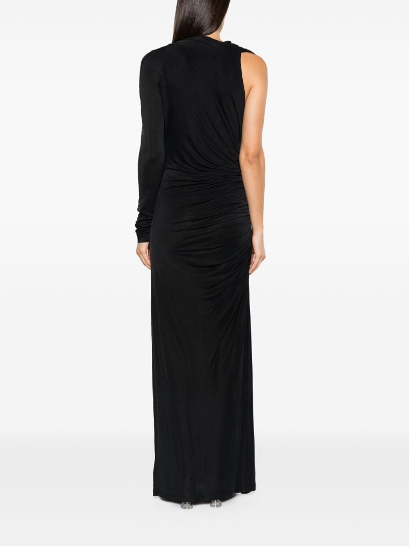 Black Myrtia Ruched Long Dress