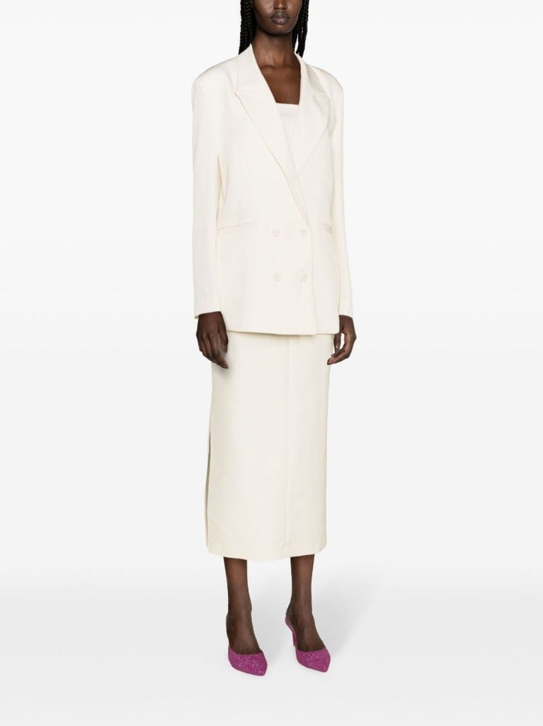 Neutral Vidal Double-breasted Blazer