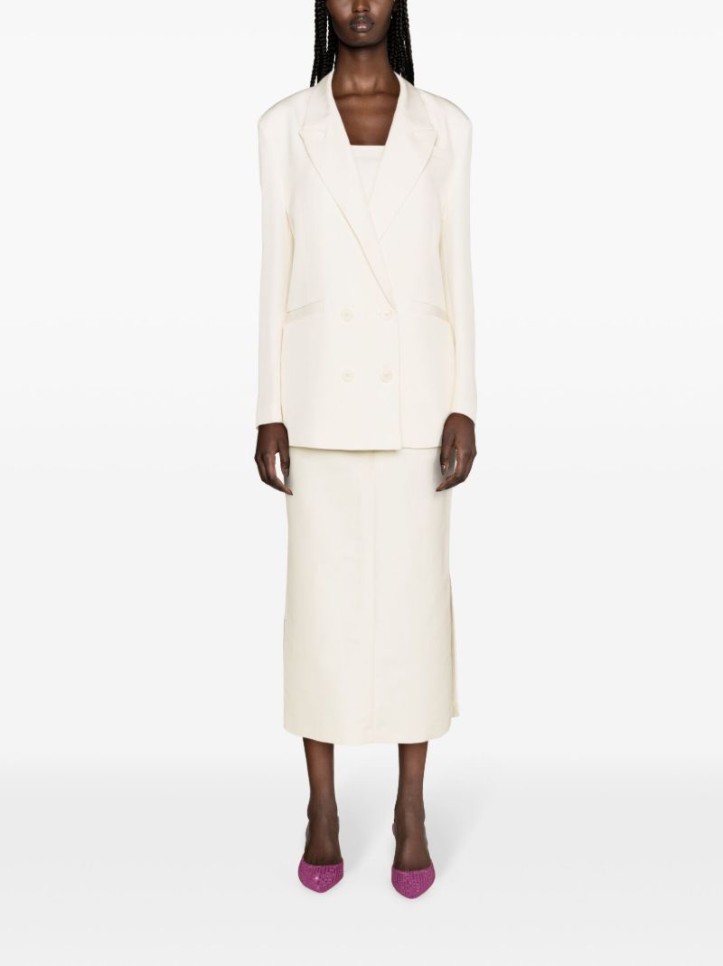 Neutral Vidal Double-breasted Blazer