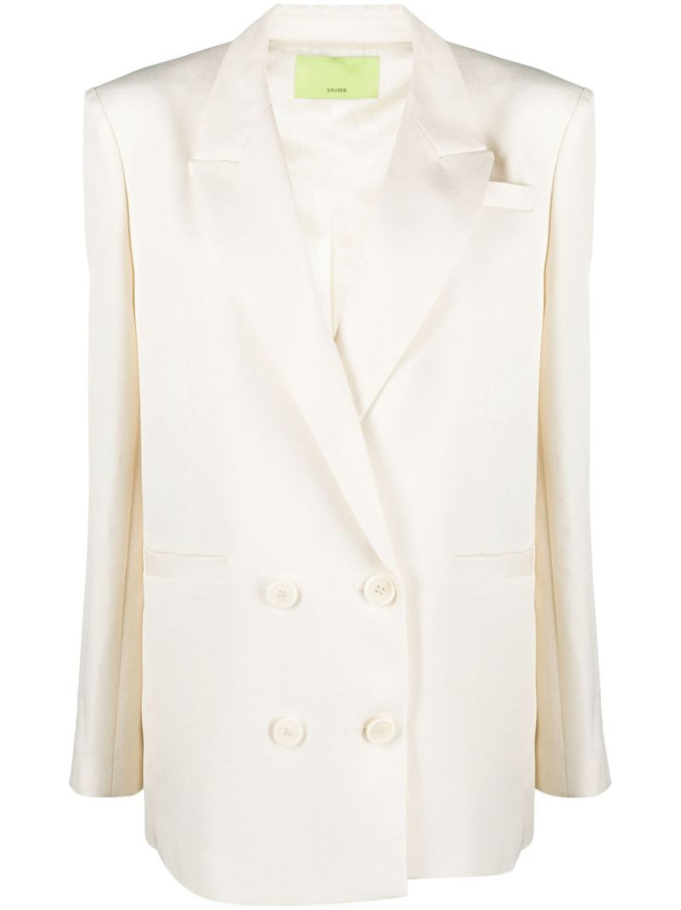 Neutral Vidal Double-breasted Blazer