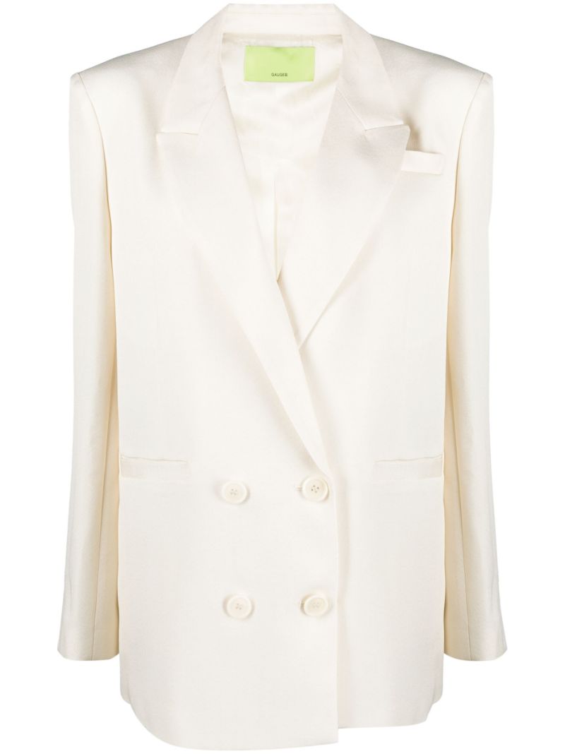 Neutral Vidal Double-breasted Blazer