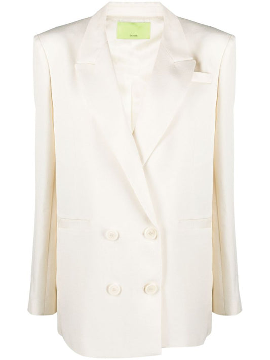 Neutral Vidal Double-breasted Blazer
