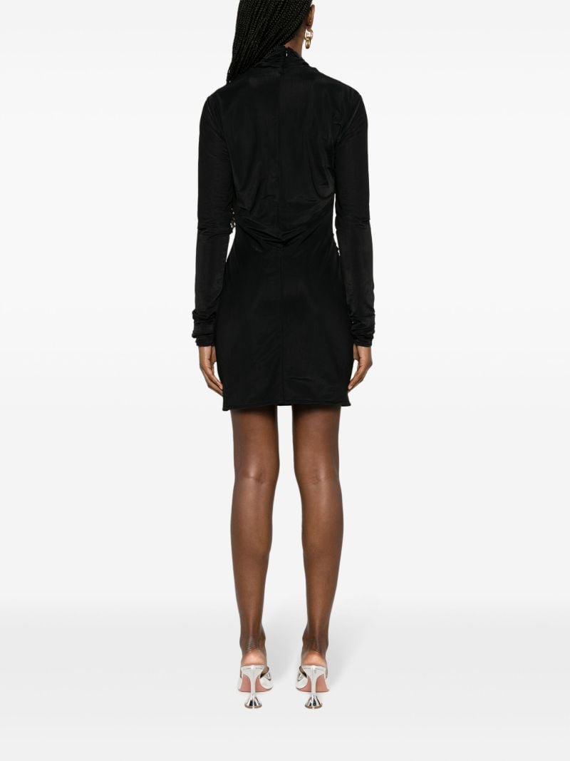 Black Ruched Mini Dress