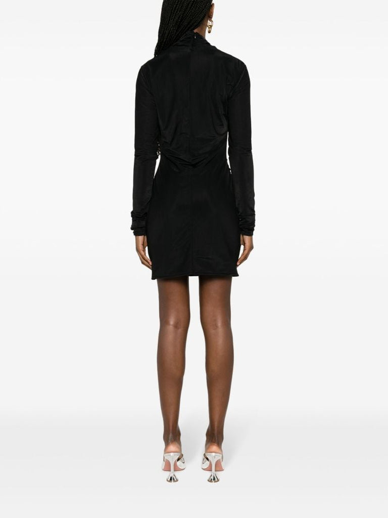 Black Ruched Mini Dress