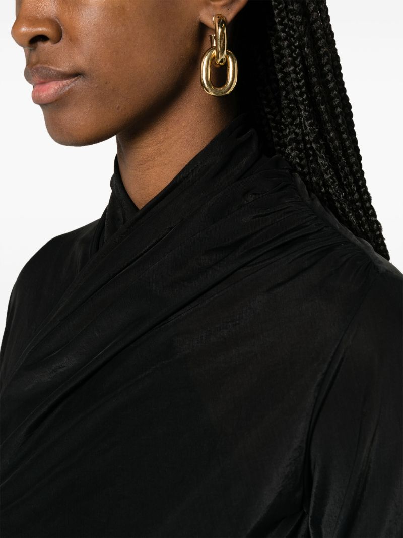 Black Ruched Mini Dress