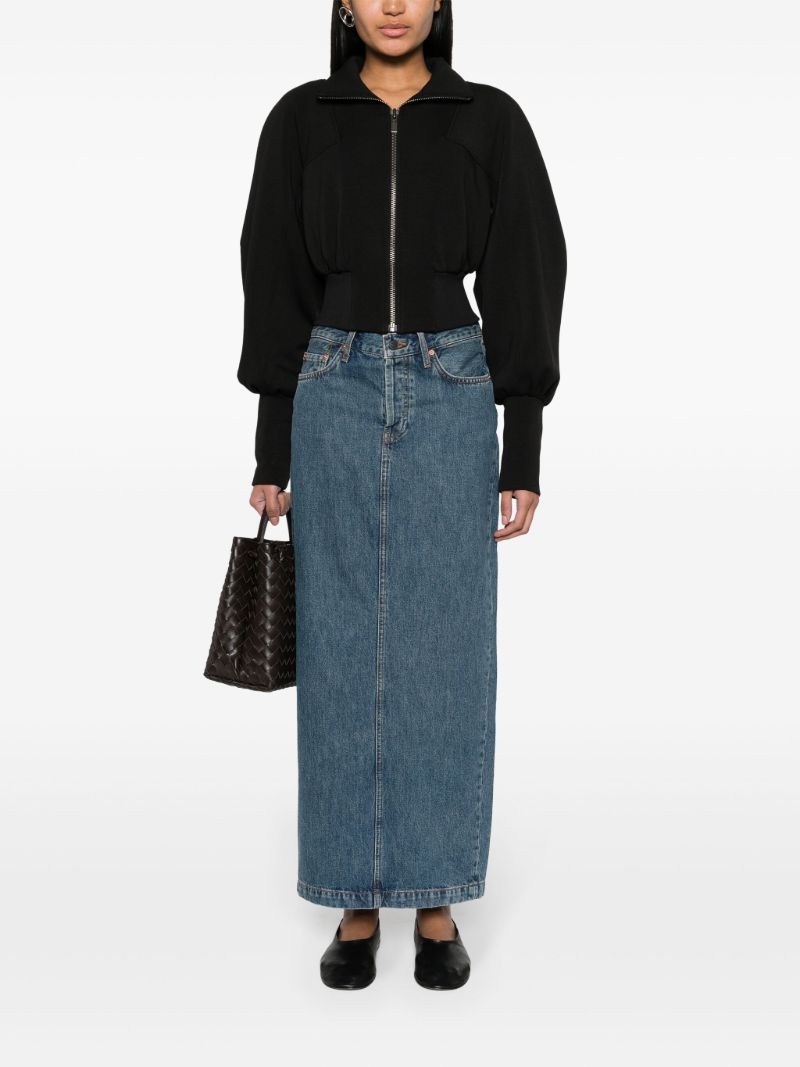 Blue Denim Maxi Skirt