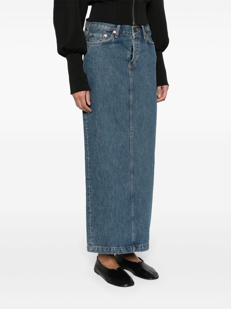 Blue Denim Maxi Skirt