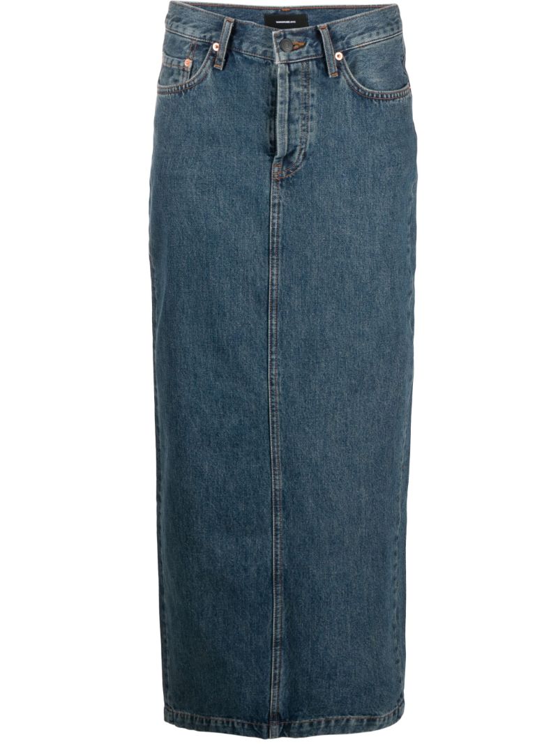 Blue Denim Maxi Skirt