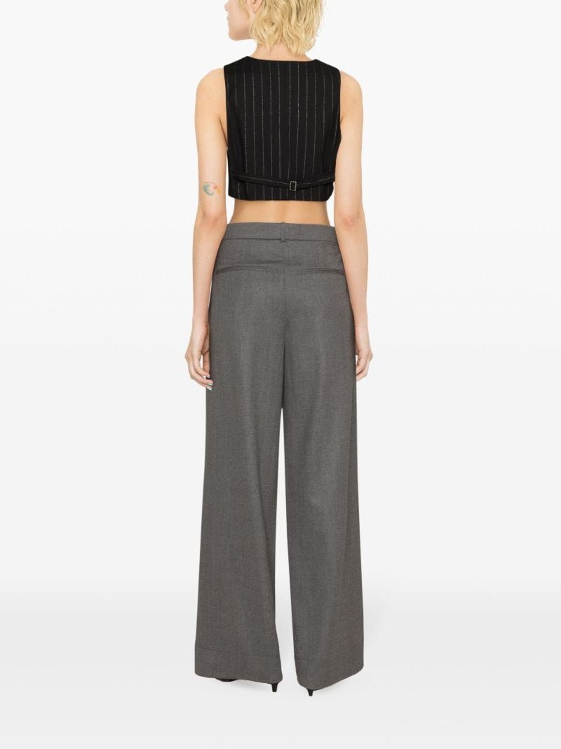 Grey Wide-leg Wool Trousers