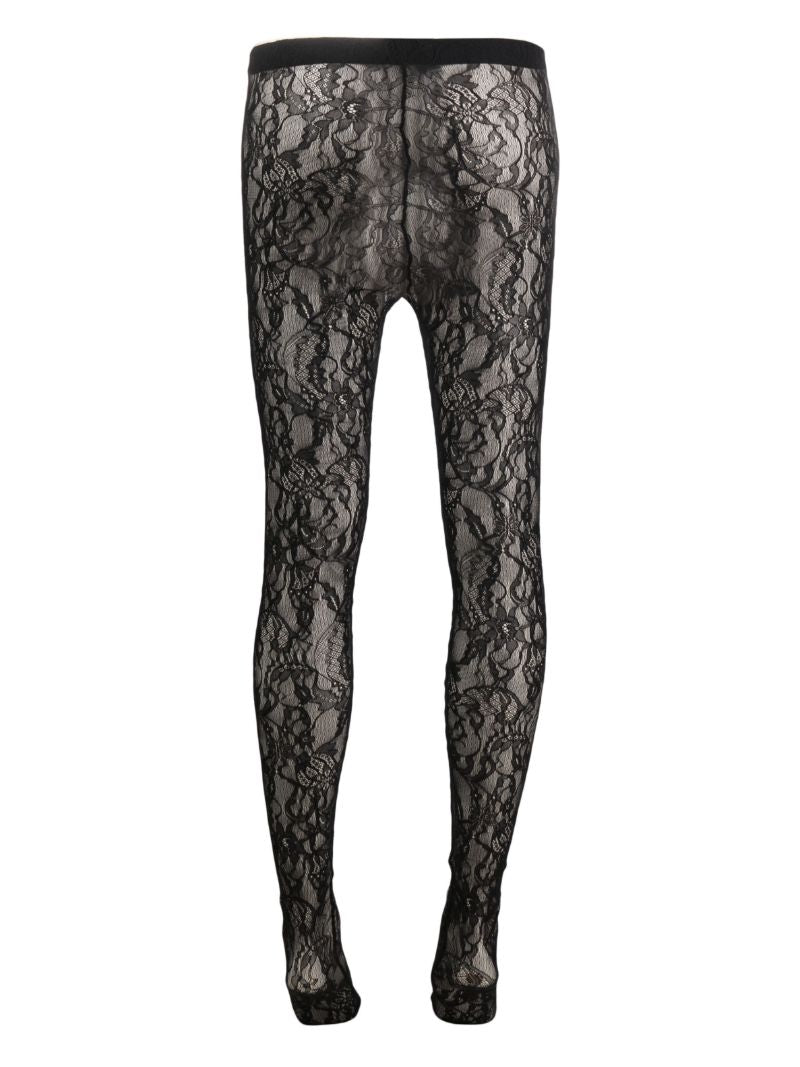 Black Floral Lace Tights