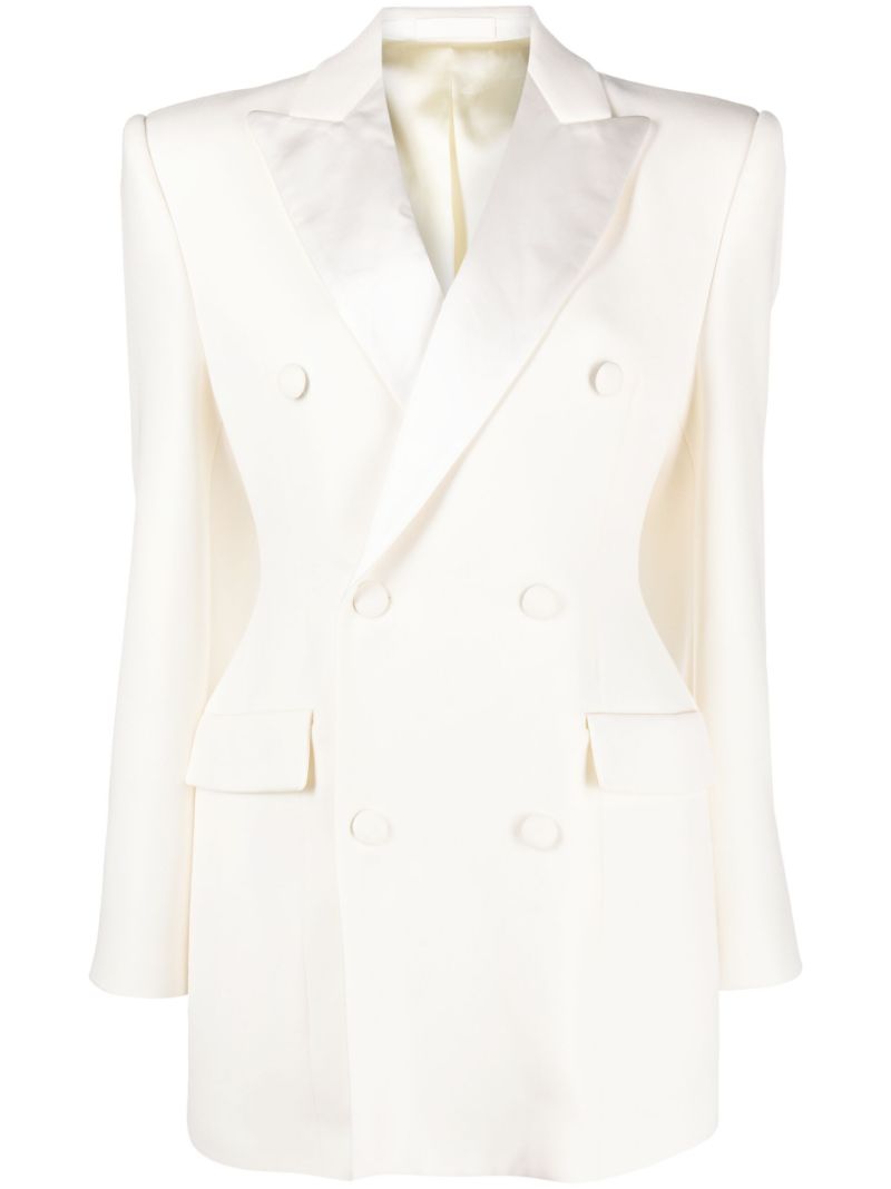 Neutral Double-breasted Blazer Mini Dress