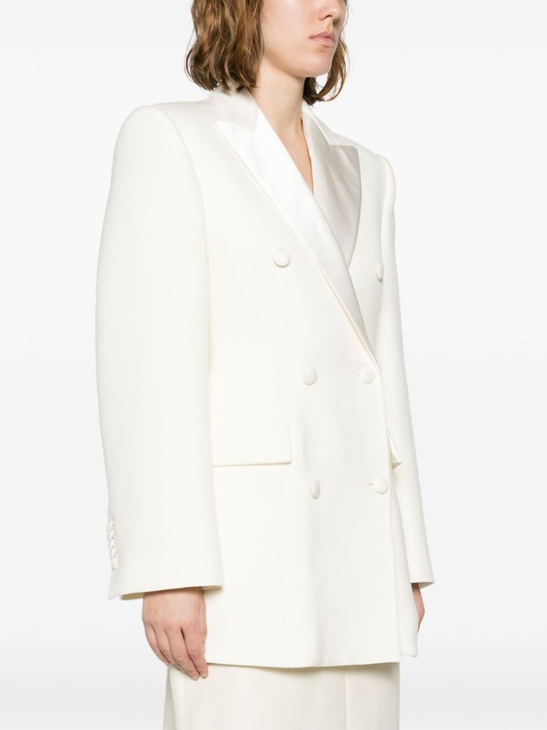 Neutral Double-breasted Blazer Mini Dress