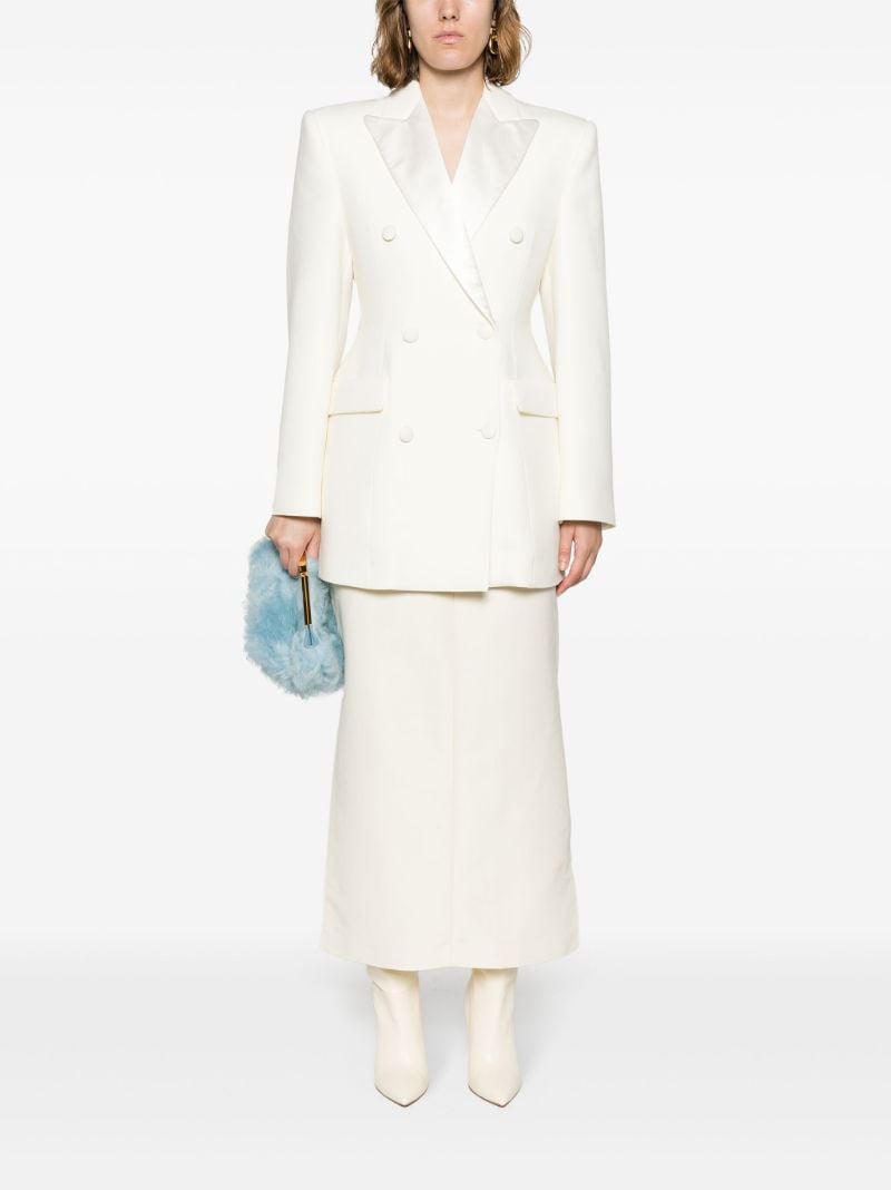 Neutral Double-breasted Blazer Mini Dress