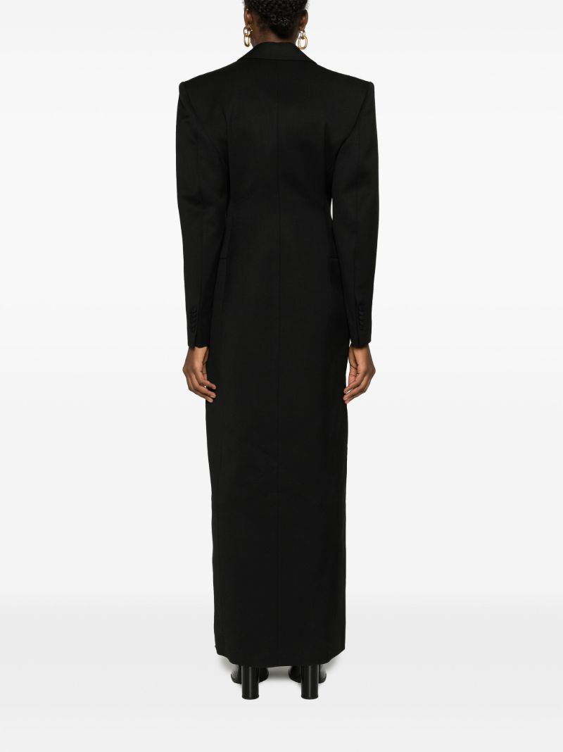 Black Double-breasted Sculpted Coat Dress