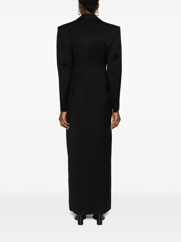 Black Double-breasted Sculpted Coat Dress