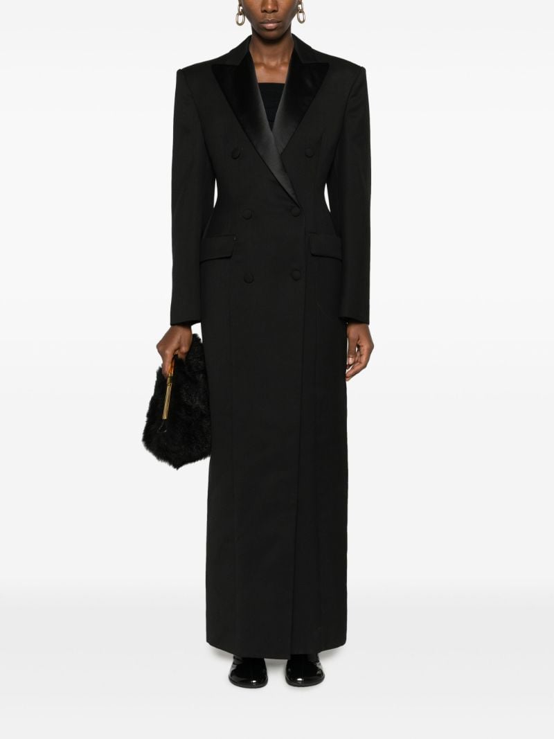 Black Double-breasted Sculpted Coat Dress