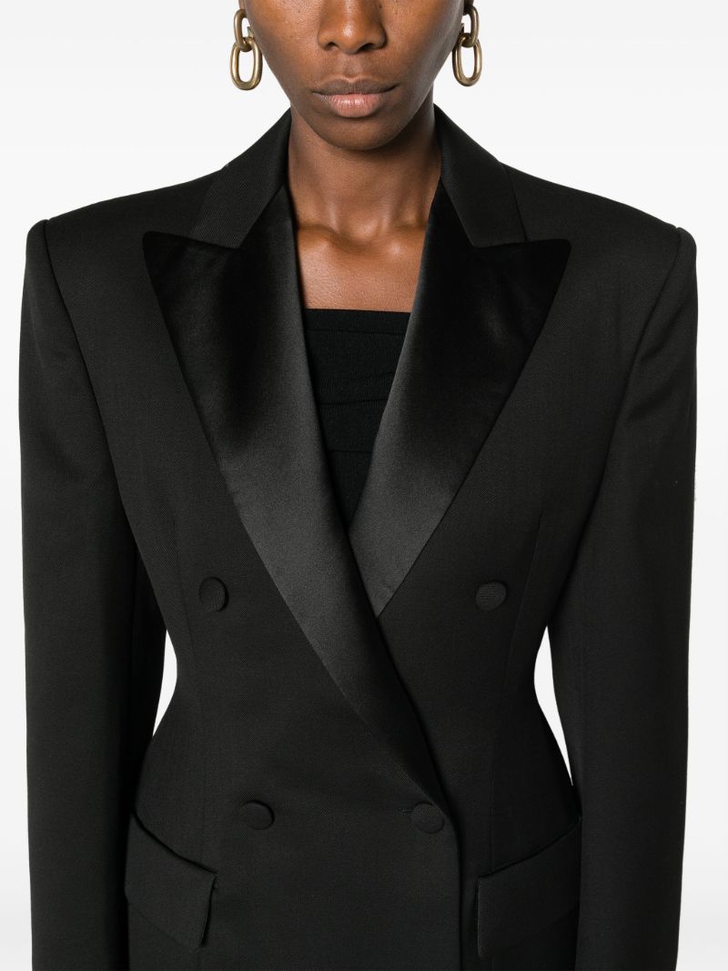 Black Double-breasted Sculpted Coat Dress