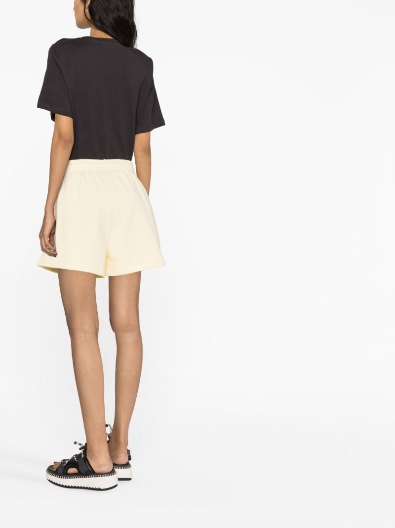 Yellow Logo Print Track Shorts