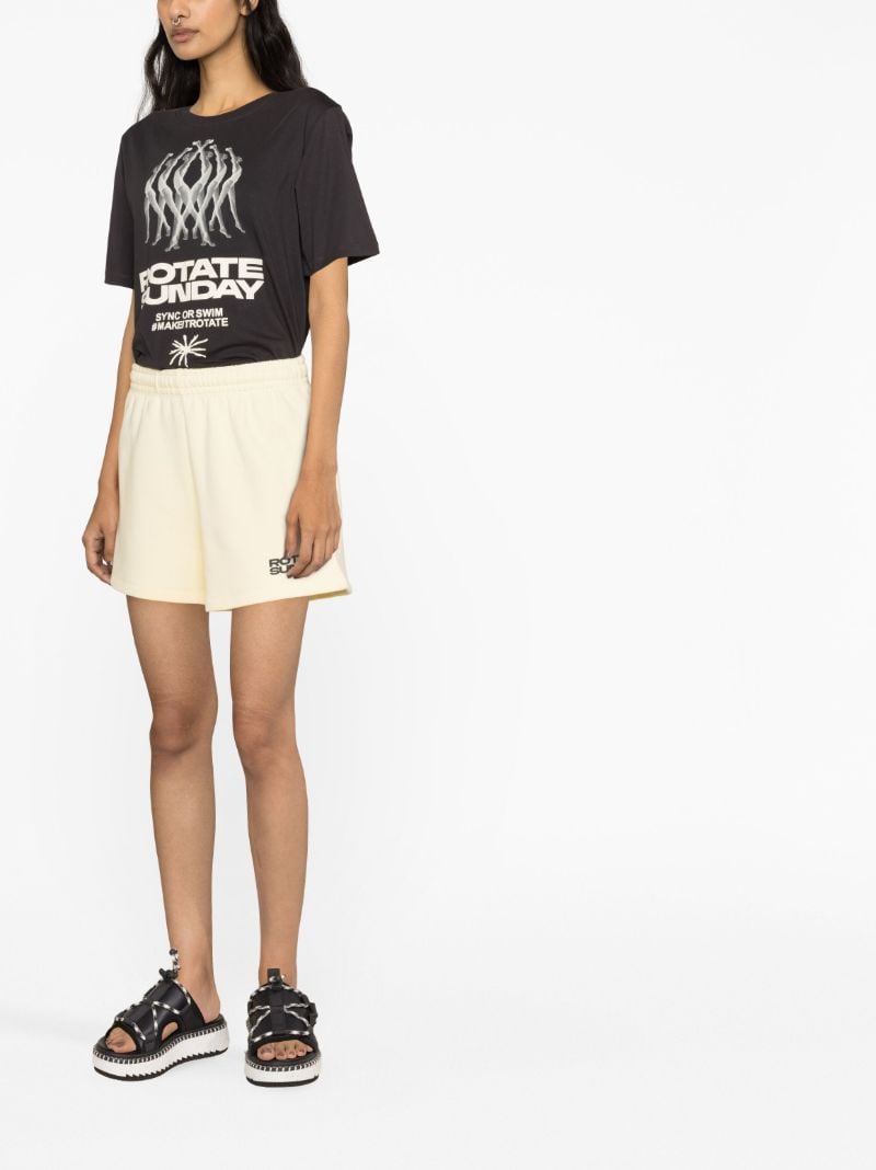 Yellow Logo Print Track Shorts