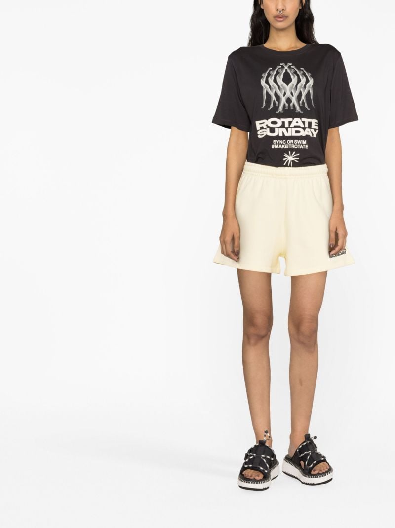 Yellow Logo Print Track Shorts