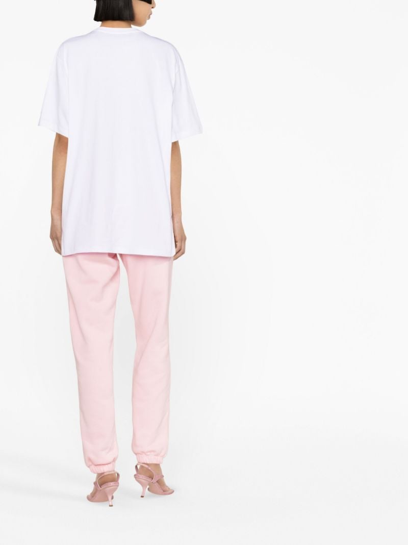 Pink Sequin-embellished Logo Track Pants