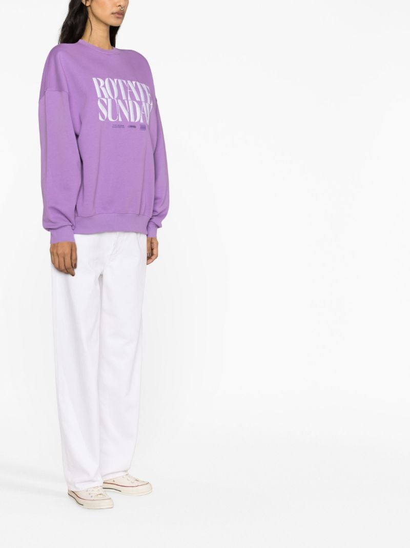 Purple Cotton Logo Embroidered Sweatshirt