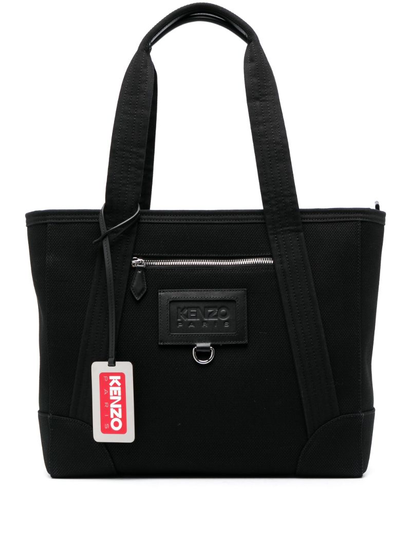 Black Judo Logo-patch Tote Bag