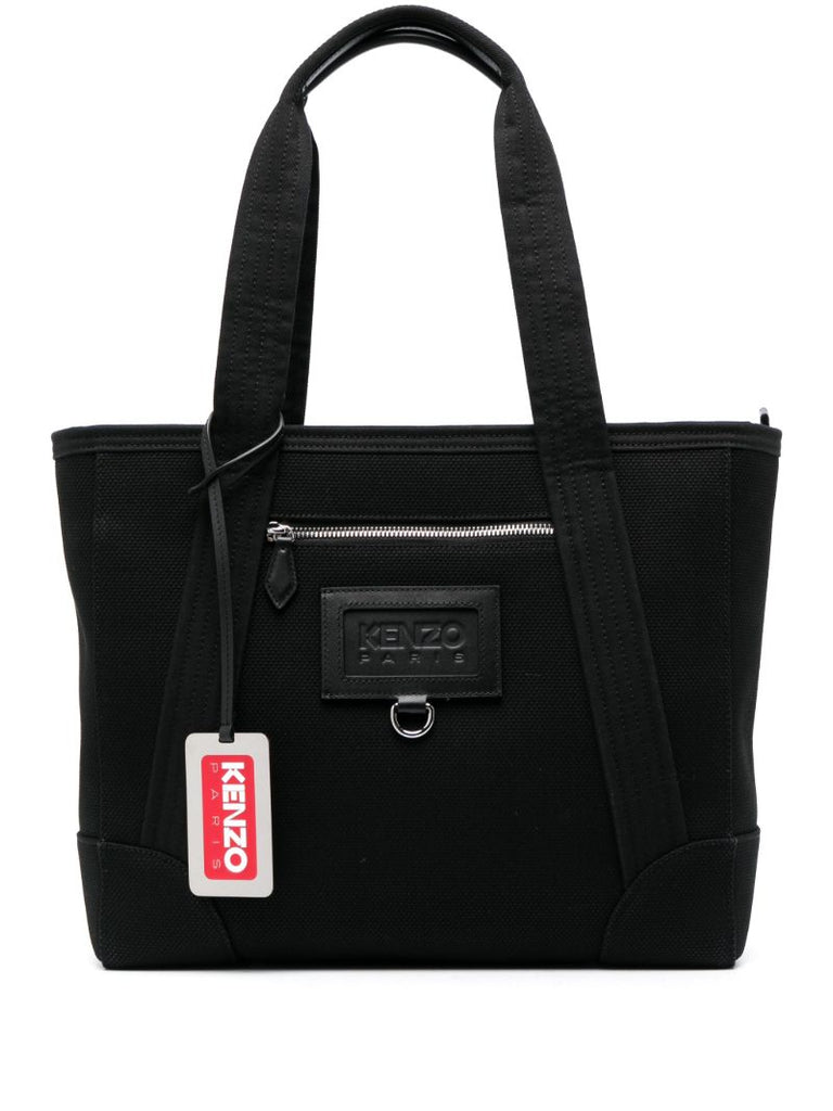 Black Judo Logo-patch Tote Bag