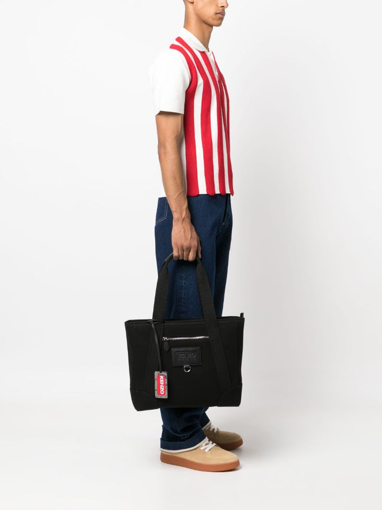 Black Judo Logo-patch Tote Bag