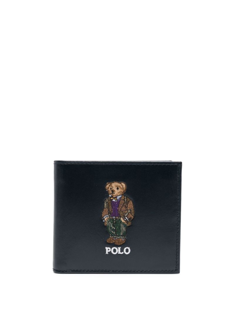 Blue Polo Bear Leather Wallet