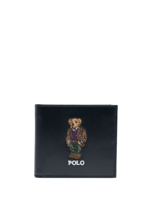 Blue Polo Bear Leather Wallet