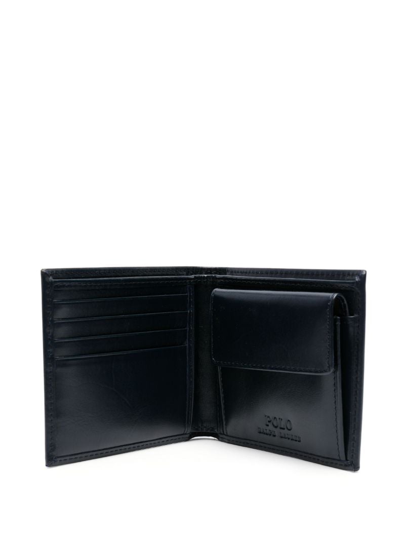 Blue Polo Bear Leather Wallet