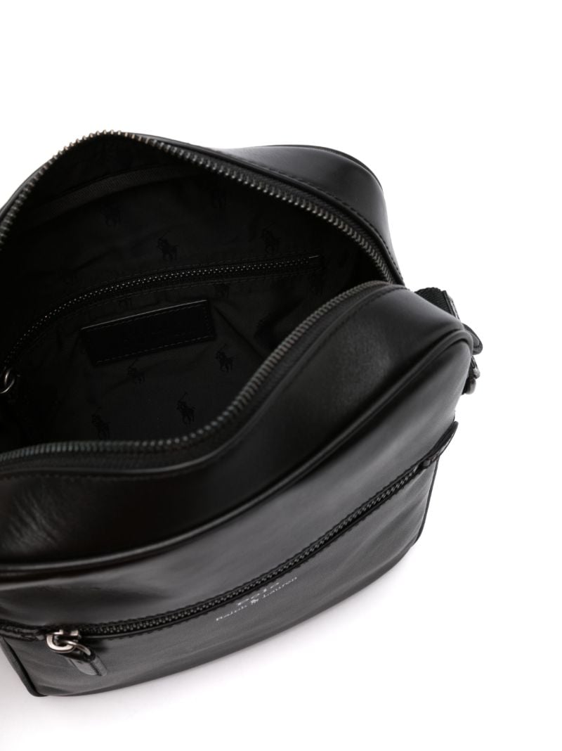Black Logo-print Leather Shoulder Bag