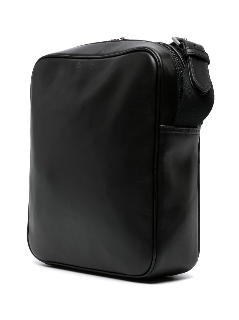 Black Logo-print Leather Shoulder Bag