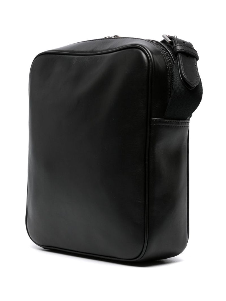 Black Logo-print Leather Shoulder Bag