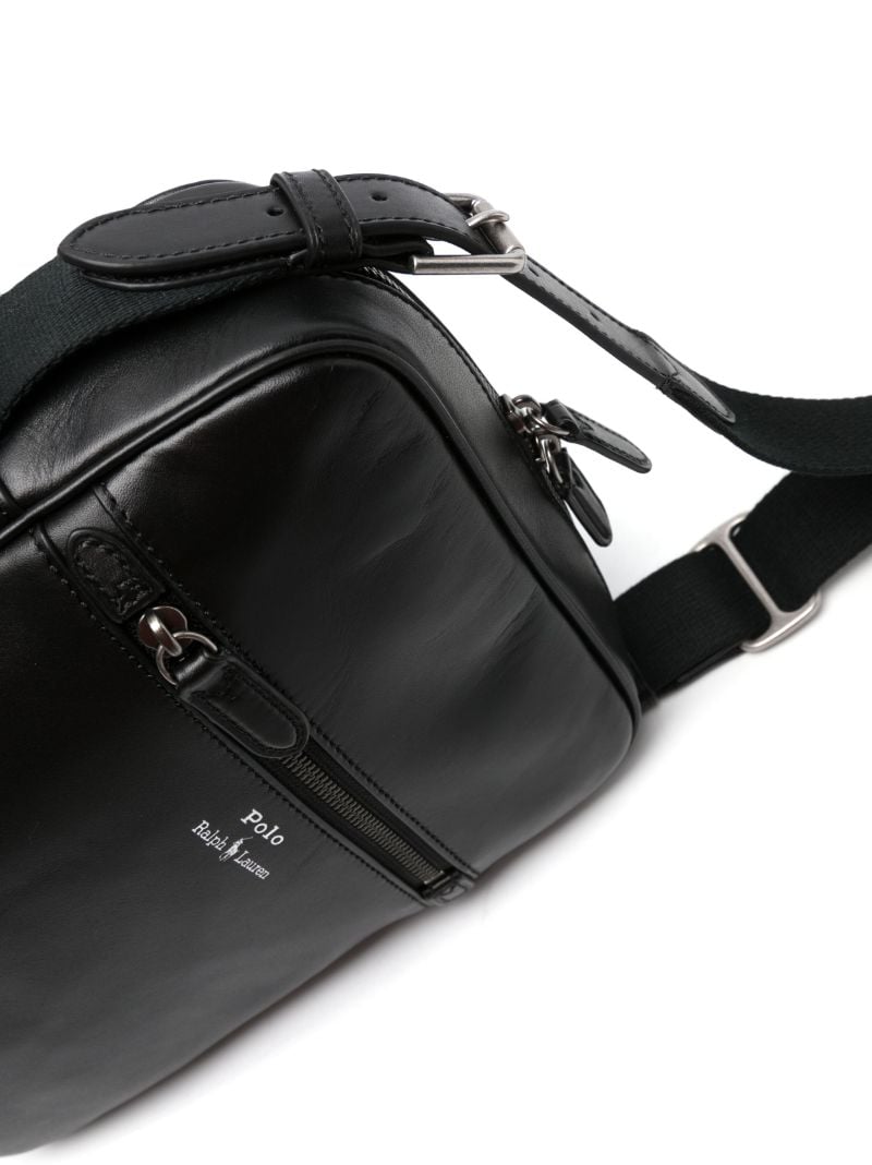 Black Logo-print Leather Shoulder Bag