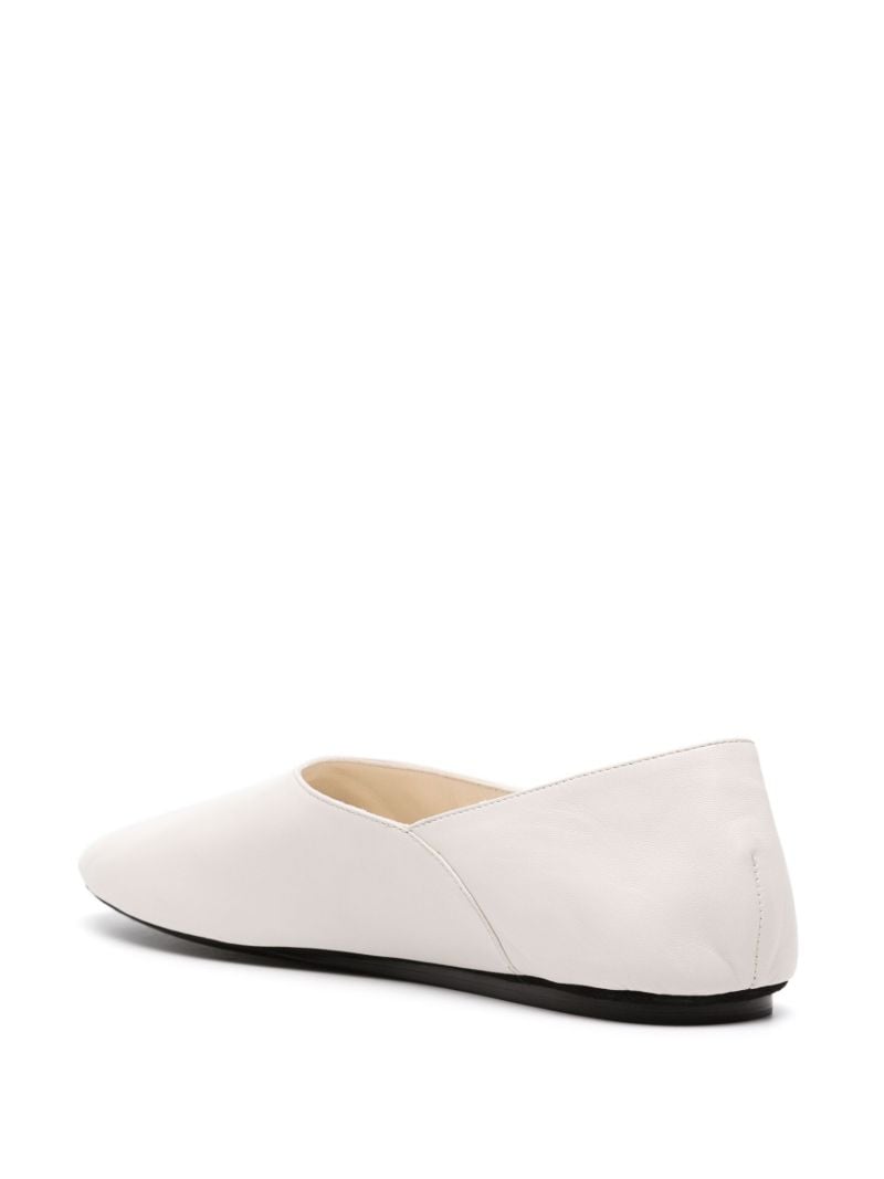Neutral Leather Ballet Pumps
